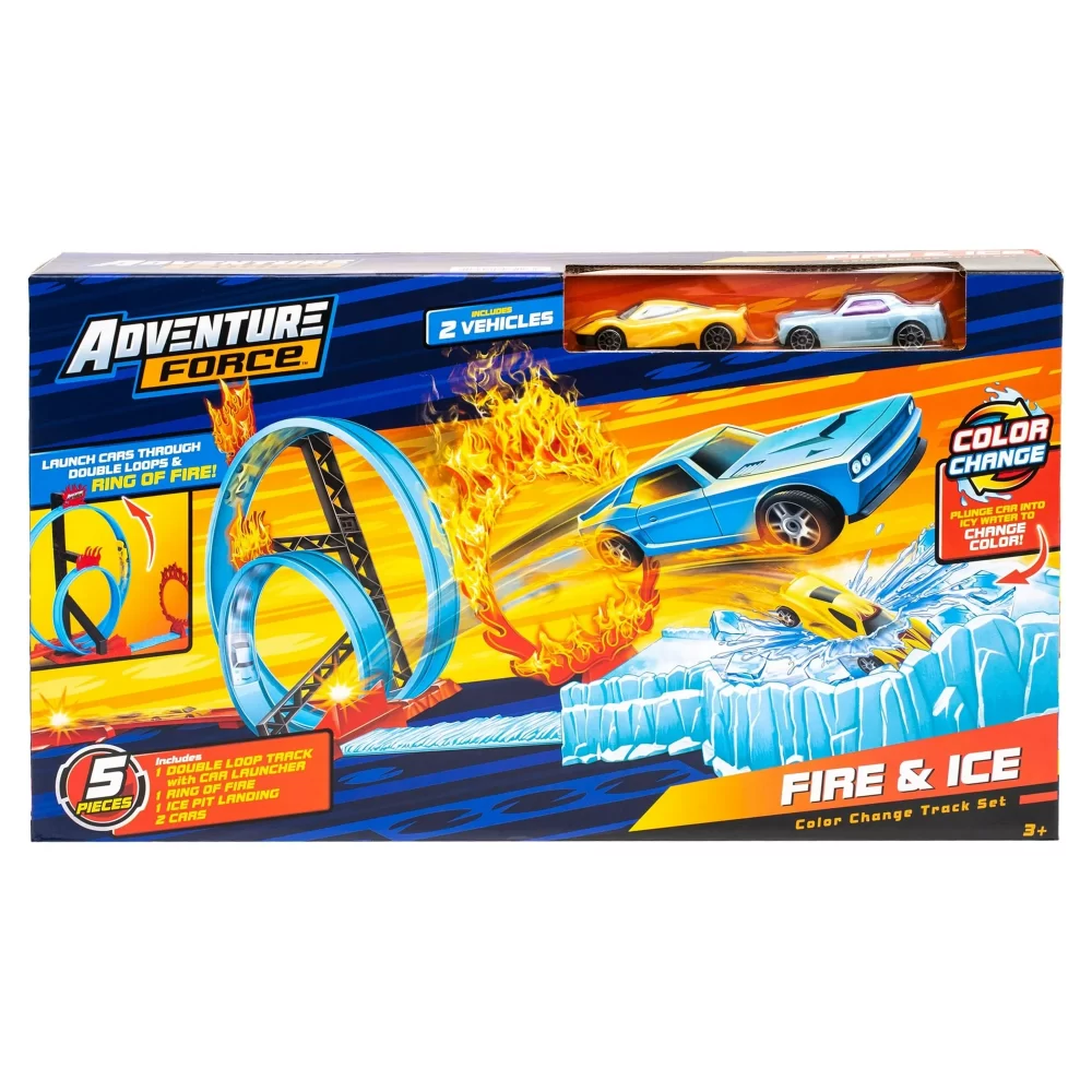 Adventure Force Fuego y Hielo Pistas Que Cambian de Color Incluye 2 Autos